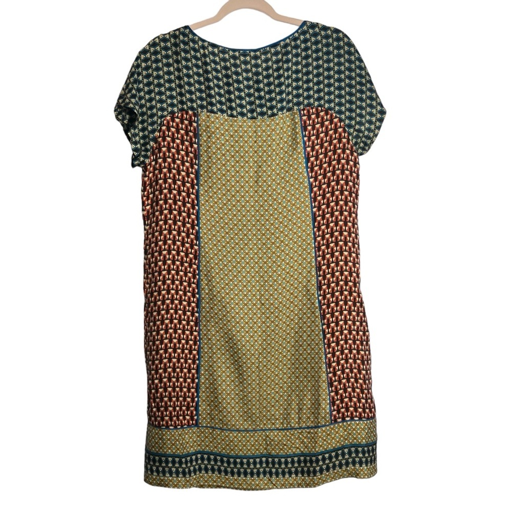 Sundance Patchwork Silk Shift Dress Geometric Pri… - image 2